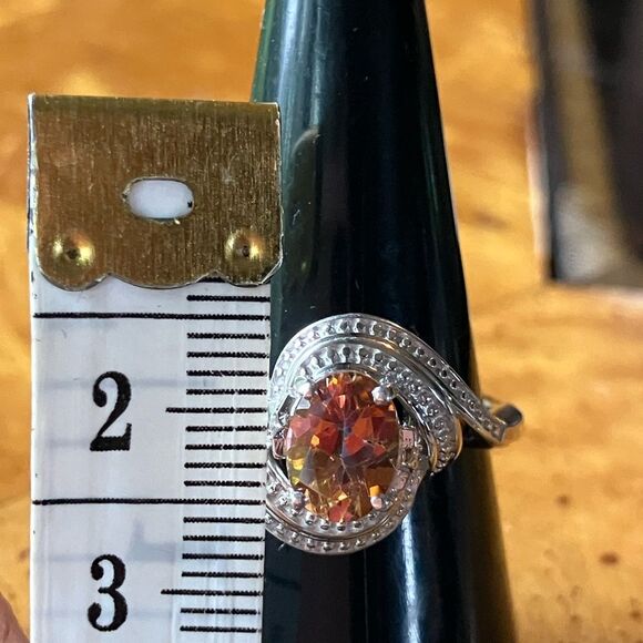 Genuine Orange Mystic Topaz Sterling Silver Ring Size 8 - Picture 8 of 8
